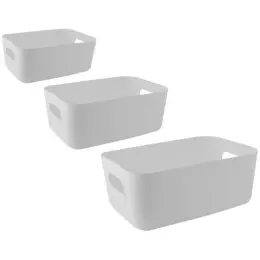 Storage Box 3-Piece Set White Stack